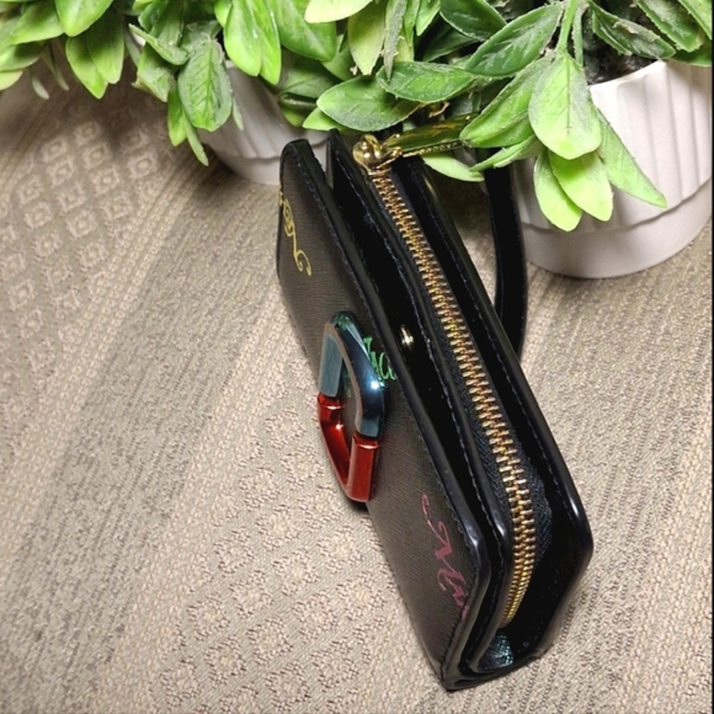 Marc Jacobs Black Multicolor Logo Compact Wallet - Picture 3 of 16